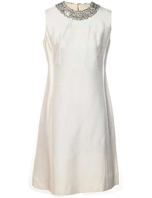 1960s Off White Dress - M