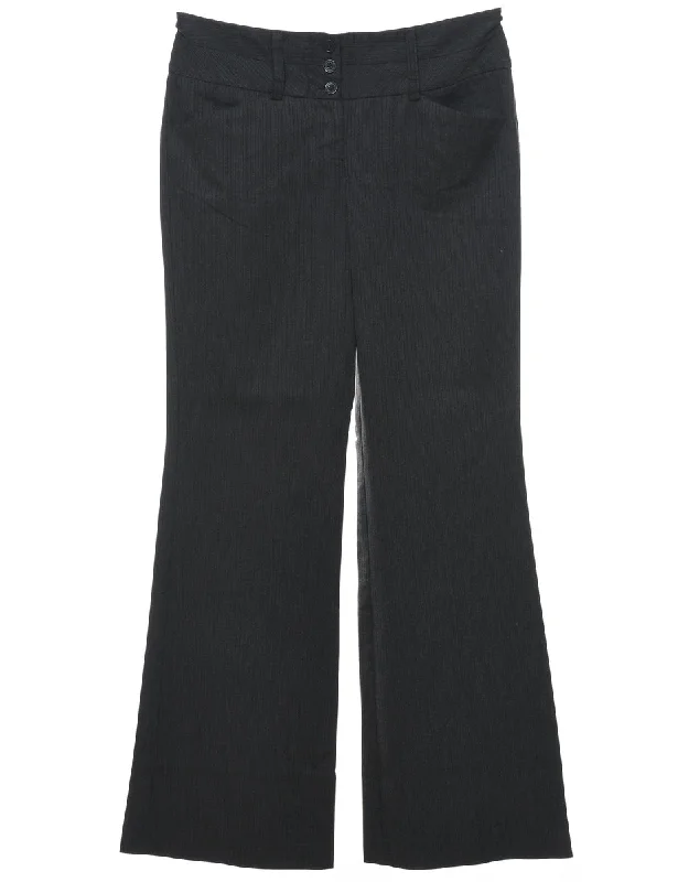 Pinstriped Dark Grey Trousers - W30 L32