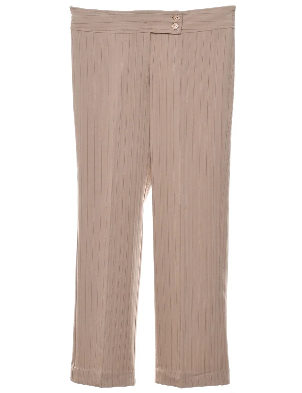 Pinstripes Light Brown Trousers - W31 L28