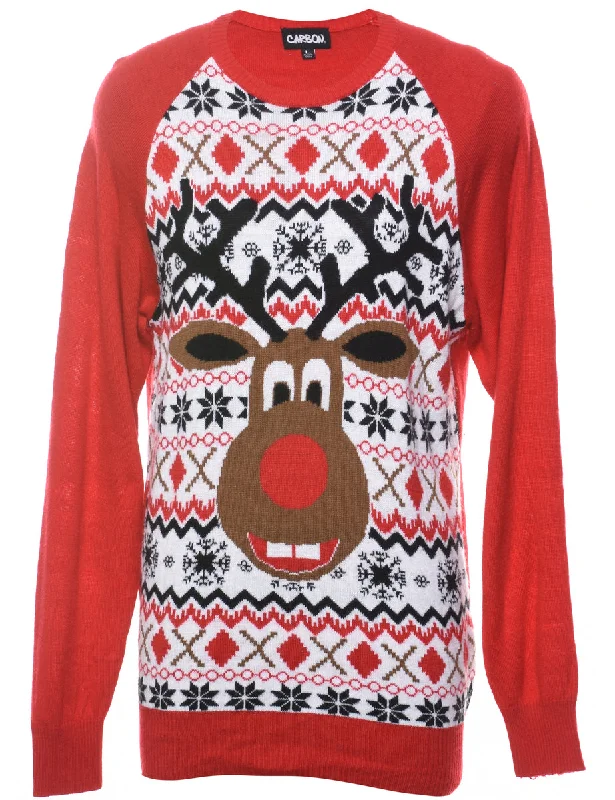 Red Christmas Jumper - L