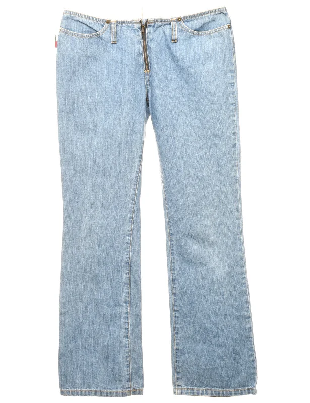 Zip Front Straight Fit Jeans - W30 L30