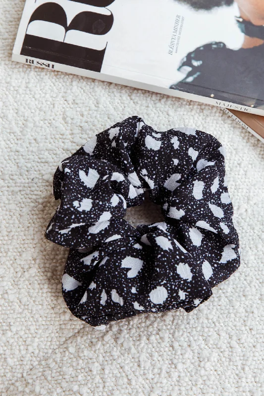 Chouchou Scrunchie Spotty Black