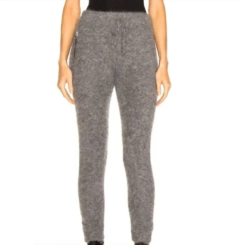 Finn Mohair Track Pant In Grey