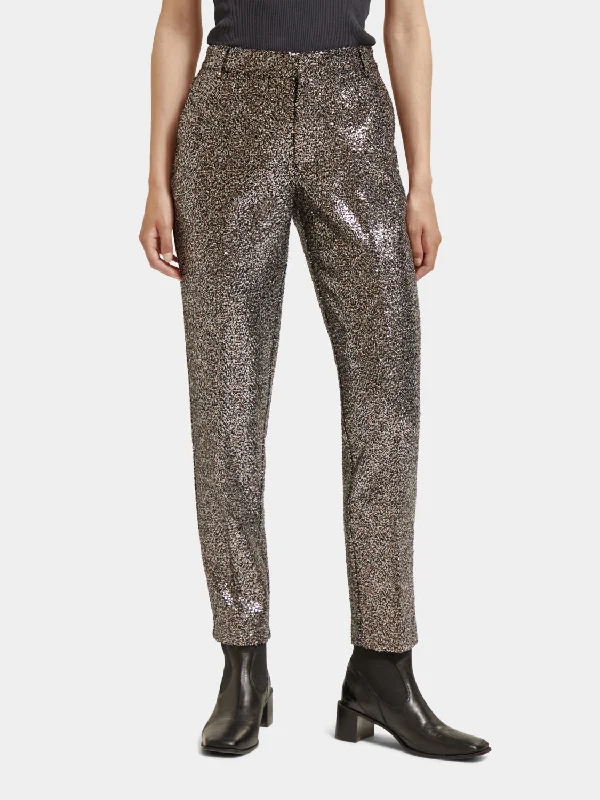 Lowry mid-rise pants in mixed sequins