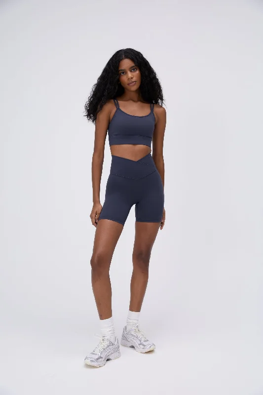 Ultimate Wrap Over Crop Shorts - Midnight Blue